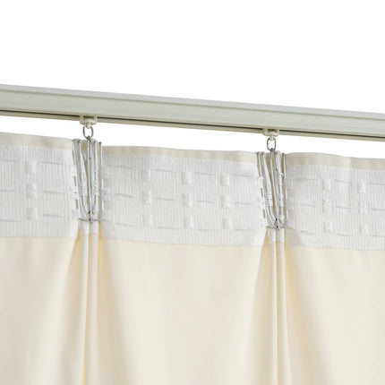 Tende Oscuranti con Ganci 2 pz Crema in Velluto 140x245 cm