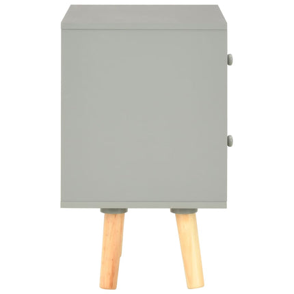 Comodini 2 pz Grigi 40x30x50 cm Legno Massello di Pino