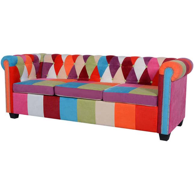 Set Divani Chesterfield 2 pz in Tessuto