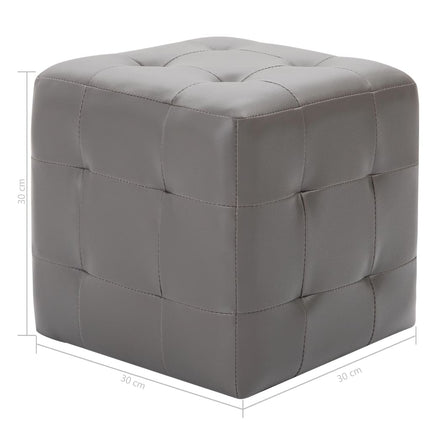 Pouf 2 pz Grigio 30x30x30 cm in Similpelle