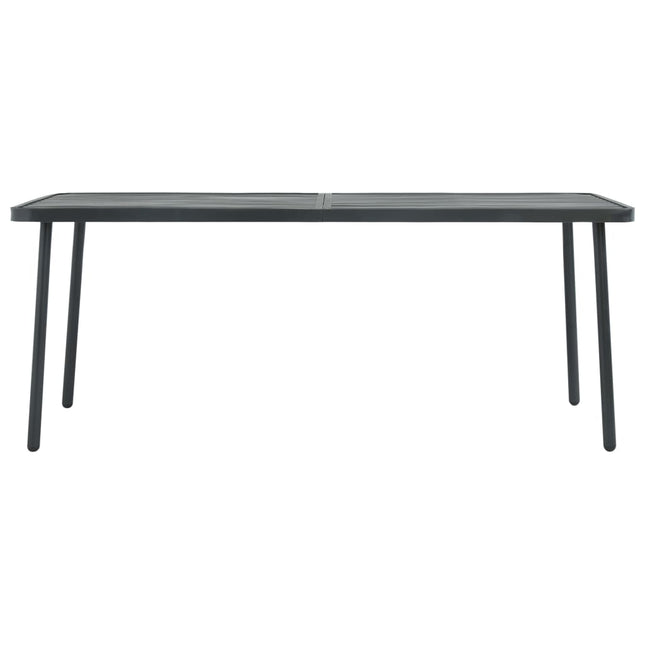 Tavolo da Giardino Grigio Scuro 180x83x72 cm in Acciaio