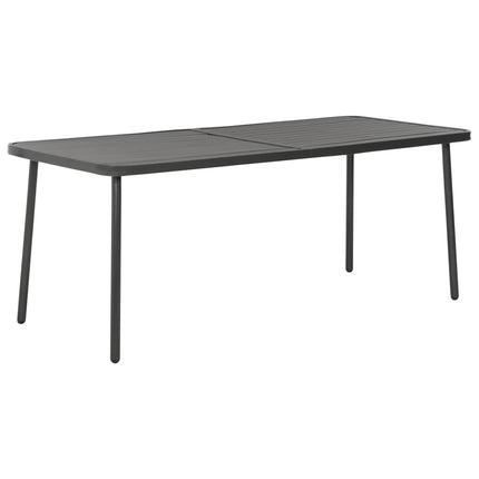 Set da Pranzo da Giardino 9 pz in Acciaio Grigio Scuro
