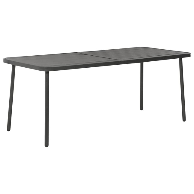 Set da Pranzo da Giardino 9 pz in Acciaio Grigio Scuro