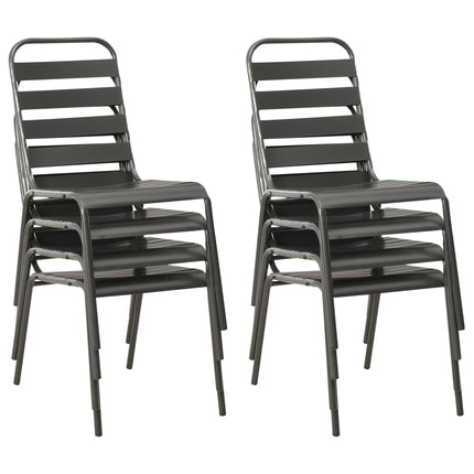 Set da Pranzo da Giardino 9 pz in Acciaio Grigio Scuro