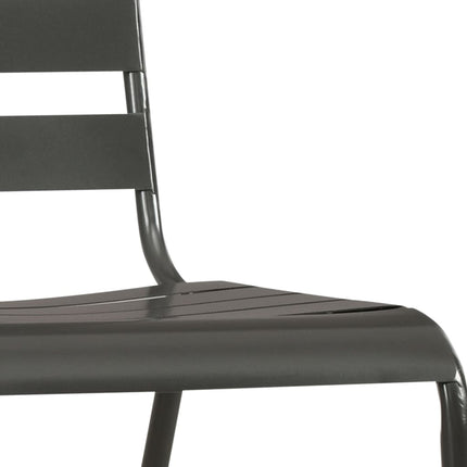 Set da Pranzo da Giardino 9 pz in Acciaio Grigio Scuro