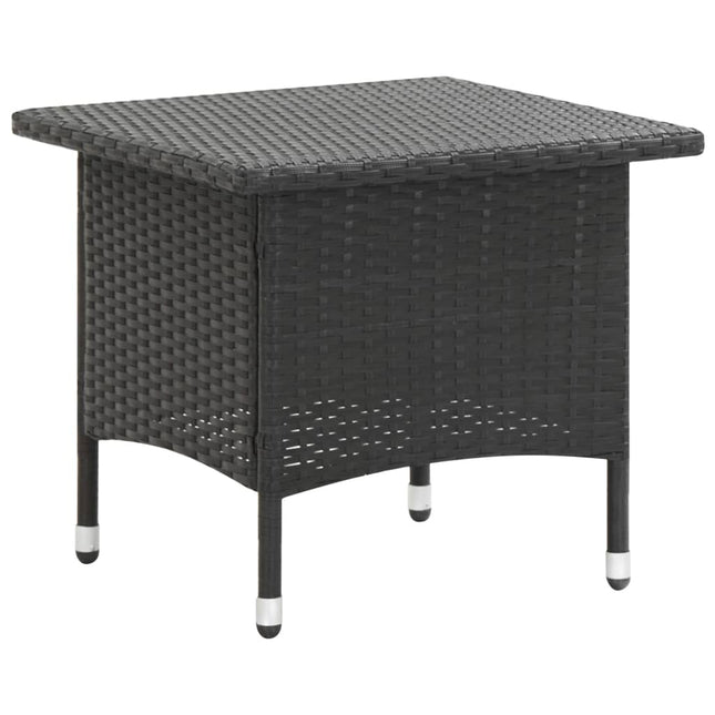 Tavolino da TÃƒÂ¨ Nero 50x50x47 cm in Polyrattan