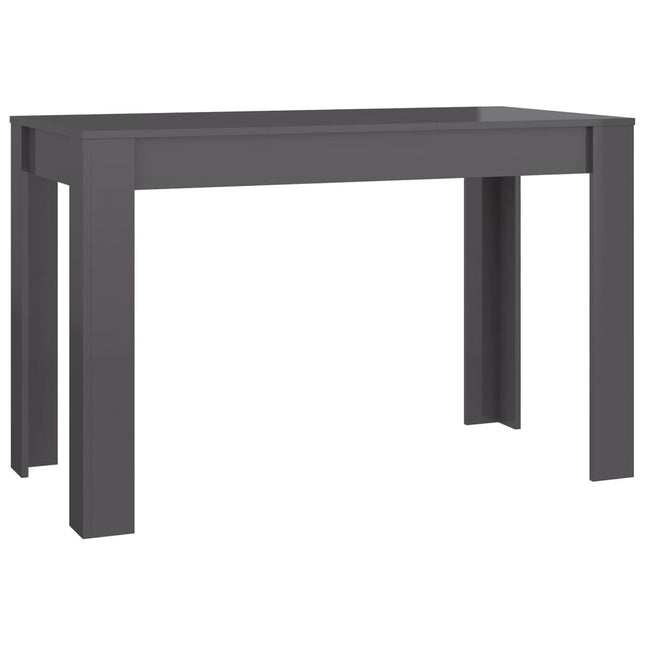 Tavolo da Pranzo Grigio Lucido 120x60x76cm in Legno Multistrato