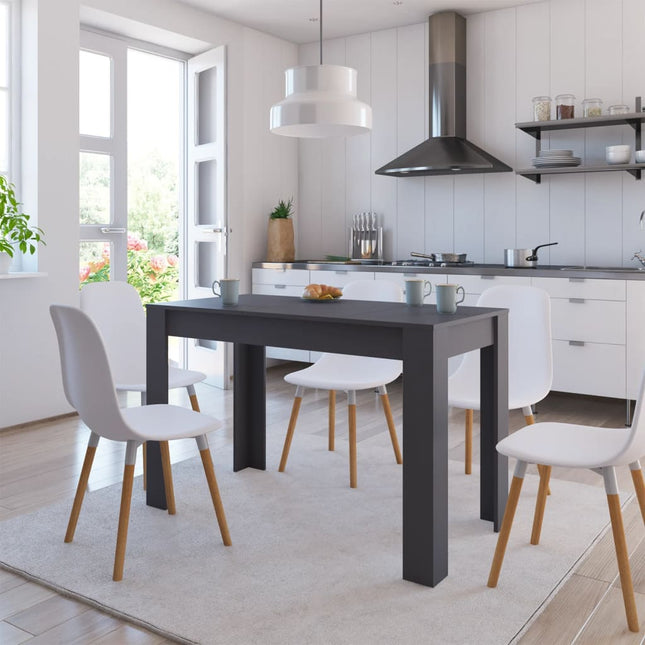 Tavolo da Pranzo Grigio Lucido 120x60x76cm in Legno Multistrato