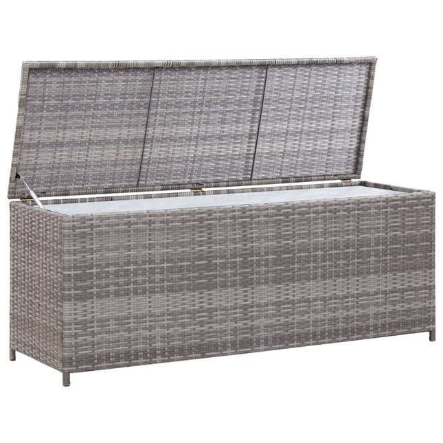 Baule da Giardino Grigio 150x50x60 cm in Polyrattan