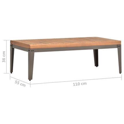 Tavolino da Giardino 110x55x36 cm in Legno Massello di Acacia