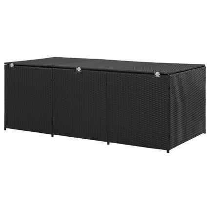 Baule da Giardino in Polyrattan 180x90x70 cm Nero