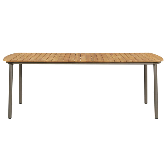 Tavolo da Giardino 200x100x72cm in Massello di Acacia e Acciaio