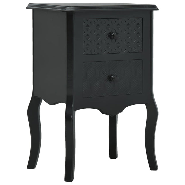 Comodino Nero 43x32x65 cm in MDF