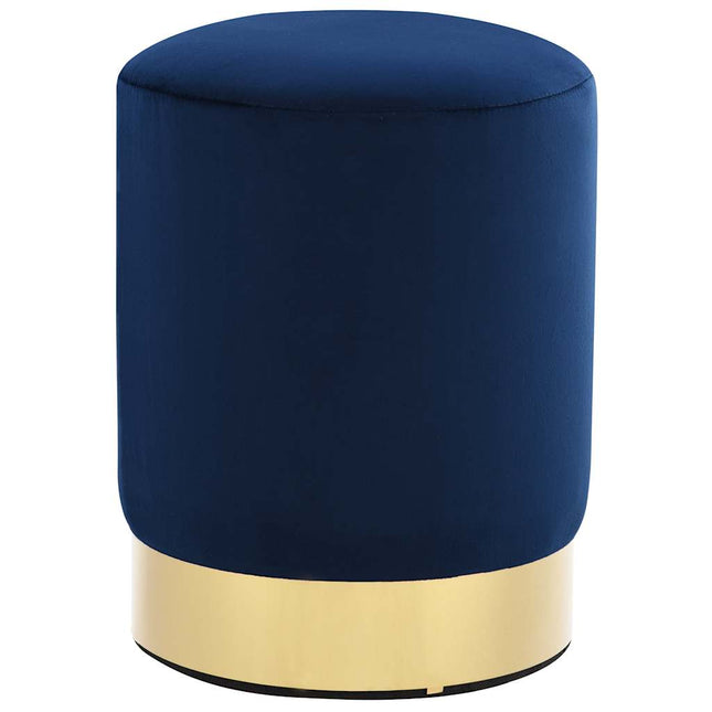 Sgabello Blu e Oro in Velluto