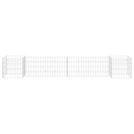 Gabbione Fioriera ad "H" in Filo di Acciaio 260x40x40 cm