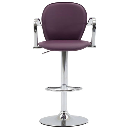 Sgabelli da Bar con Braccioli 2 pz Viola in Similpelle