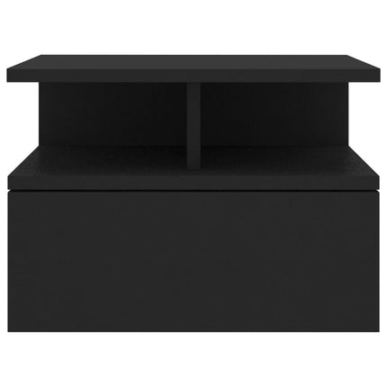 Comodini Pensili 2pz Neri 40x31x27 cm in Legno Multistrato