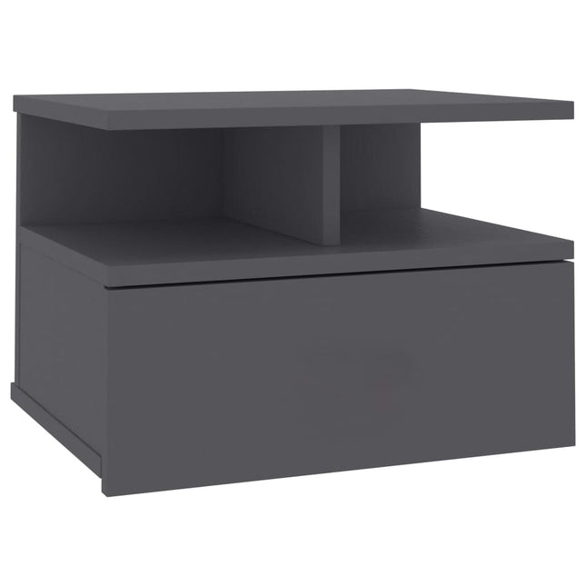 Comodino Pensile Grigio 40x31x27 cm in Legno Multistrato