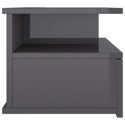 Comodini Pensili 2pz Grigio Lucido 40x31x27cm Legno Multistrato