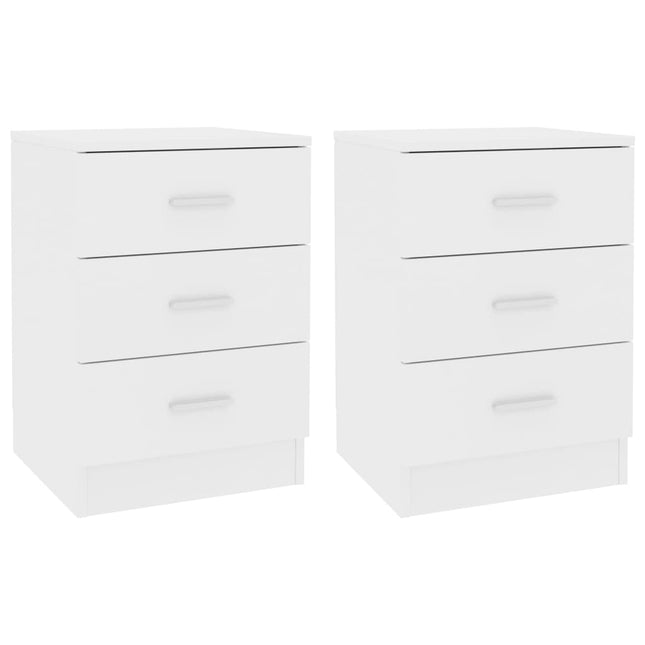 Comodini 2 pz Bianco 38x35x56 cm in Legno Ingegnerizzato