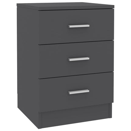 Comodino Grigio 38x35x56 cm in Legno Multistrato