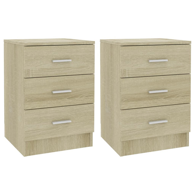 Comodini 2 pz Rovere Sonoma 38x35x56 cm in Legno Multistrato