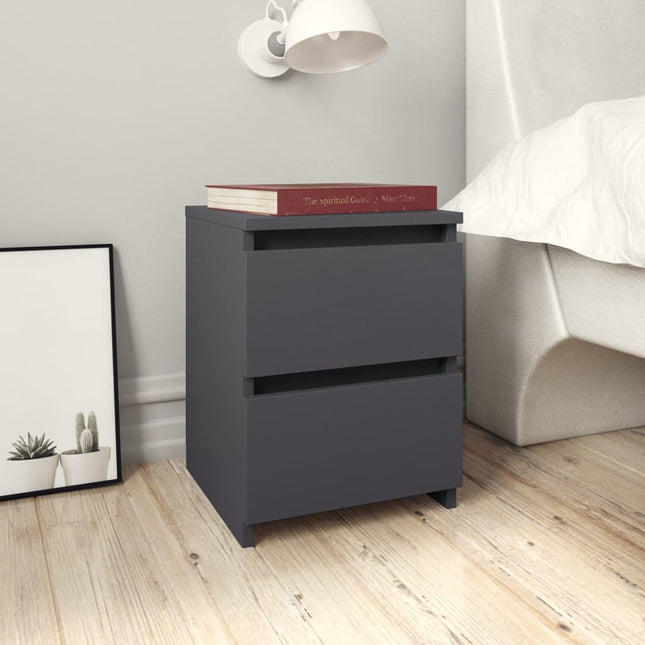 Comodino Grigio 30x30x40 cm in Legno Multistrato