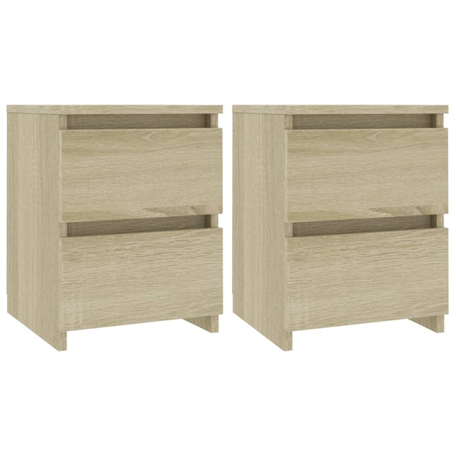 Comodini 2 pz Rovere Sonoma 30x30x40 cm in Legno Multistrato