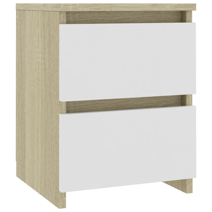 Comodini 2pz Bianco Rovere Sonoma 30x30x40cm Legno Multistrato
