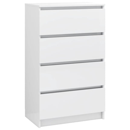 Credenza Bianco Lucido 60x35x98,5 cm in Legno Compensato