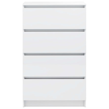 Credenza Bianco Lucido 60x35x98,5 cm in Legno Compensato