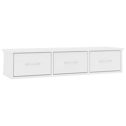 Scaffale con Cassetti a Parete Bianco 88x26x18,5 cm Multistrato