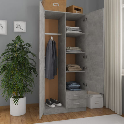 Armadio Grigio Cemento 80x52x180 cm in Legno Multistrato