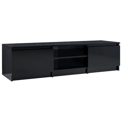 Mobile Porta TV Nero Lucido 140x40x35,5 cm in Legno Multistrato