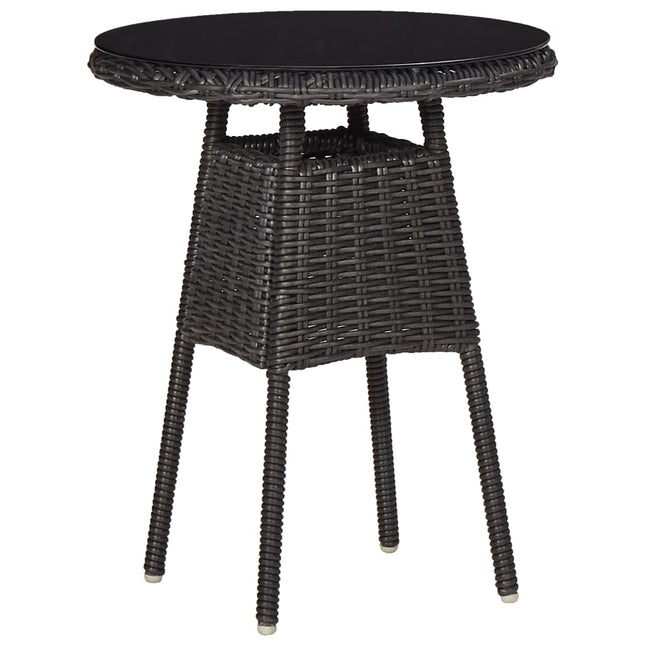 Sedie da Giardino 2 pz con Tavolino da TÃ¨ in Polyrattan Nero