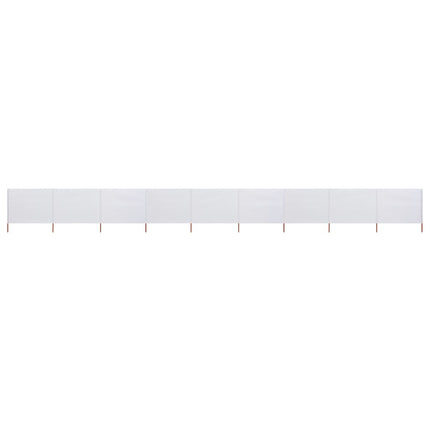 Paravento a 9 Pannelli in Tessuto 1200x160 cm Bianco Sabbia