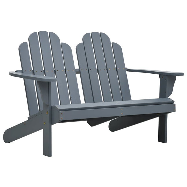 Sedia Adirondack Doppia in Legno Grigio