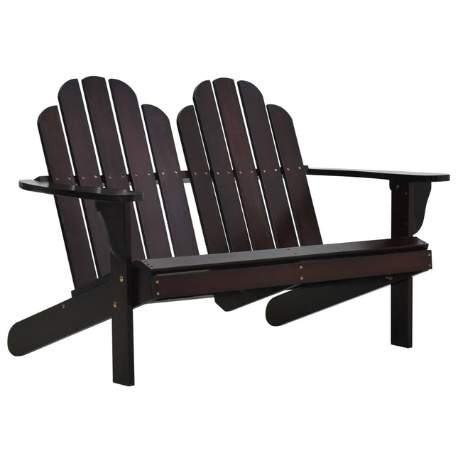 Sedia Adirondack Doppia in Legno Marrone
