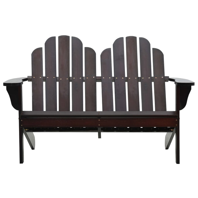 Sedia Adirondack Doppia in Legno Marrone