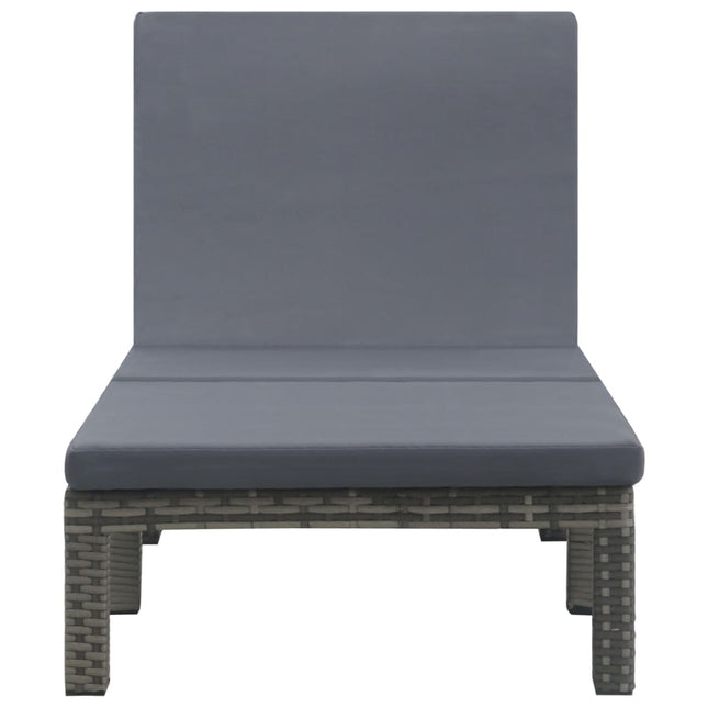 Lettino Prendisole con Cuscino in Polyrattan Antracite