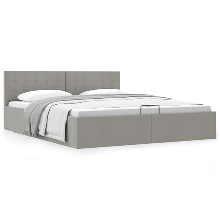 Giroletto con Contenitore  Grigio Chiaro in Tessuto 180x200 cm