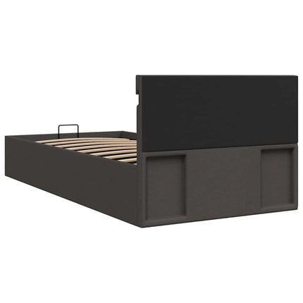 Giroletto con Contenitore e LED Grigio Scuro Tessuto 90x200 cm