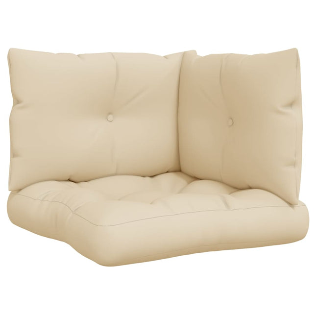 Cuscini per Pallet 3 pz Beige in Tessuto