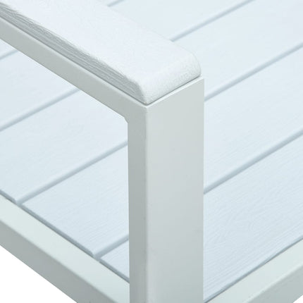 Panchina da Giardino 120 cm in HDPE Bianca con Aspetto Legno