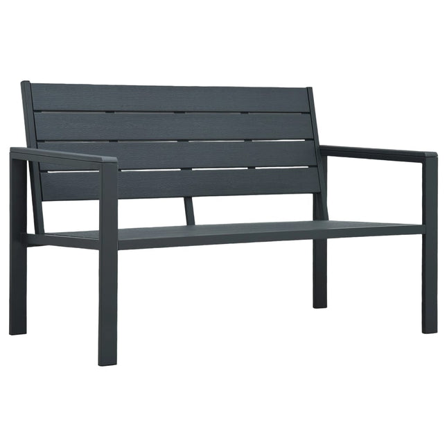 Panchina da Giardino 120 cm in HDPE Grigia con Aspetto Legno