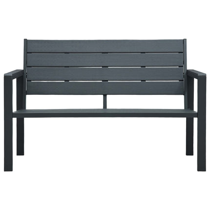 Panchina da Giardino 120 cm in HDPE Grigia con Aspetto Legno