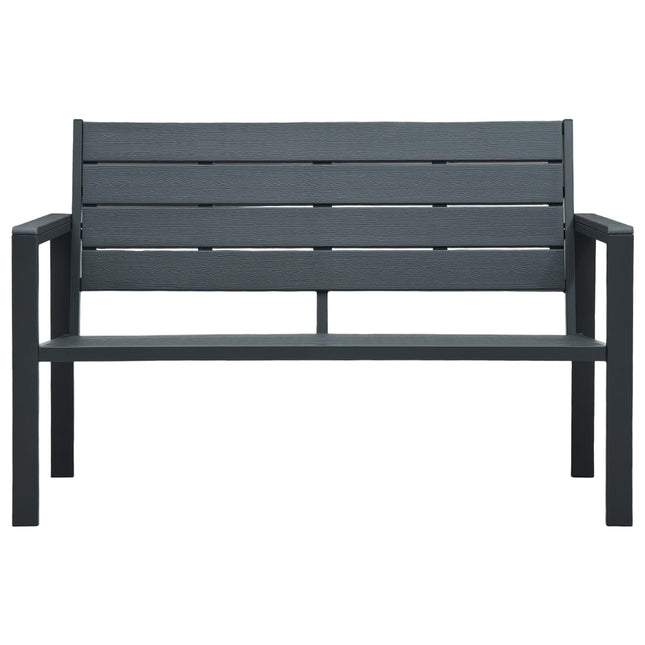 Panchina da Giardino 120 cm in HDPE Grigia con Aspetto Legno