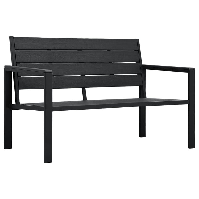 Panchina da Giardino 120 cm in HDPE Nera Aspetto Legno