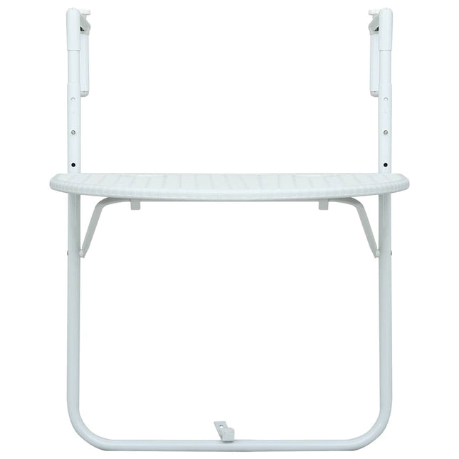 Tavolo da Balcone Pensile Bianco 60x64x83,5cm Plastica Rattan