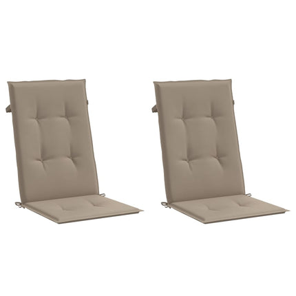 Cuscini per Sedie Alte 2 pz Tortora 120x50x3 cm in Tessuto